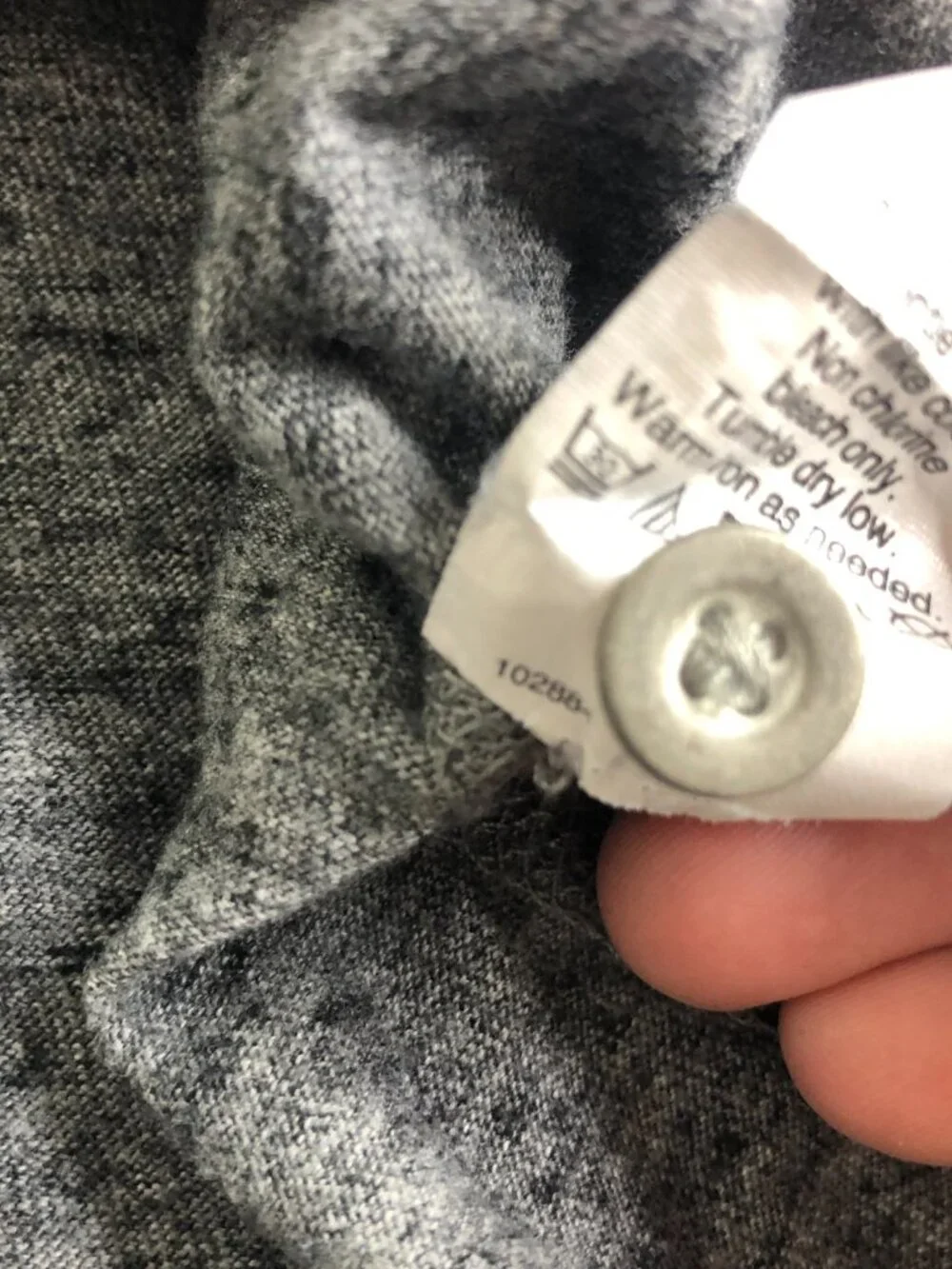 J Crew Shirt Mens MEdium Gray Heather Henley Knit Goods Long Sleeve 100% Cotton